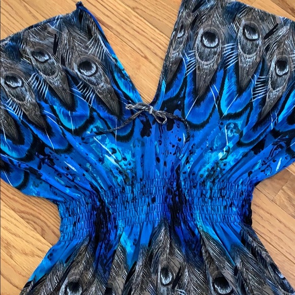 NWOT Peacock Feather Dress OS fits Most - Picture 2 of 4